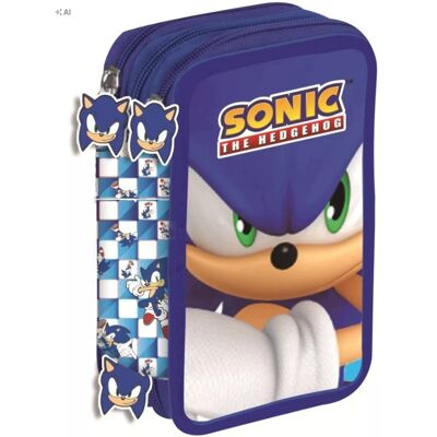 Cerda Sonic The Hedgehog Jeż Potrójny Piórnik Z Wyposażeniem Cerda Sonic The Hedgehog Jeż Potrójny Piórnik Z Wyposażeniem