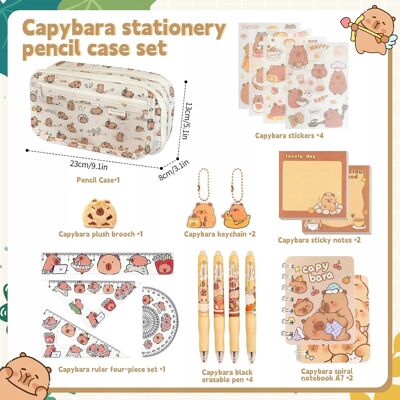Inny producent Zestaw Piórnik Capybara 20 El. Długopisy Naklejki Notesy Komplet Inny producent Zestaw Piórnik Capybara 20 El. Długopisy Naklejki Notesy Komplet