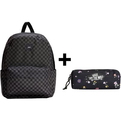 Zestaw Vans - Plecak Old Skool Check Vn000h4xba5 Black/charcoal + Piórnik Old Skool Pencil Pouch Vn000h58htl Black/matte Purple Zestaw Vans - Plecak Old Skool Check Vn000h4xba5 Black/charcoal + Piórnik Old Skool Pencil Pouch Vn000h58htl Black/matte Purple