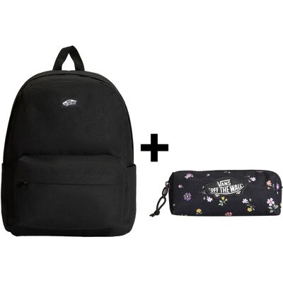 Zestaw Vans - Plecak Old Skool Vn000h4wbka Black/black + Piórnik Old Skool Pencil Pouch Vn000h58htl Black/matte Purple Zestaw Vans - Plecak Old Skool Vn000h4wbka Black/black + Piórnik Old Skool Pencil Pouch Vn000h58htl Black/matte Purple