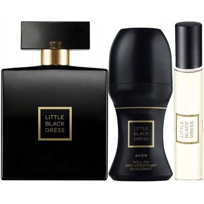 AVON Zestaw kosmetyków LBD LITTLE BLACK DRESS 50 ml + Dezodorant+Perfumetka AVON Zestaw kosmetyków LBD LITTLE BLACK DRESS 50 ml + Dezodorant+Perfumetka