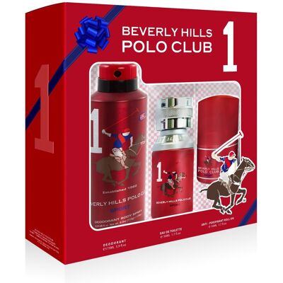 BEVERLY HILLS Polo Club Sport Nr.1 Zestaw upominkowy Woda toaletowa 50 ml + Dezodorant w sprayu 175 ml + Antyperspirant w kulce 50 ml50 ml BEVERLY HILLS Polo Club Sport Nr.1 Zestaw upominkowy Woda toaletowa 50 ml + Dezodorant w sprayu 175 ml + Antyperspirant w kulce 50 ml50 ml