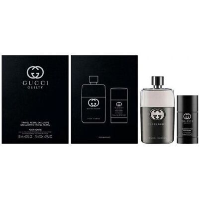 Gucci Guilty Pour Homme zestaw woda toaletowa spray 90ml + dezodorant sztyft 75ml Gucci Guilty Pour Homme zestaw woda toaletowa spray 90ml + dezodorant sztyft 75ml
