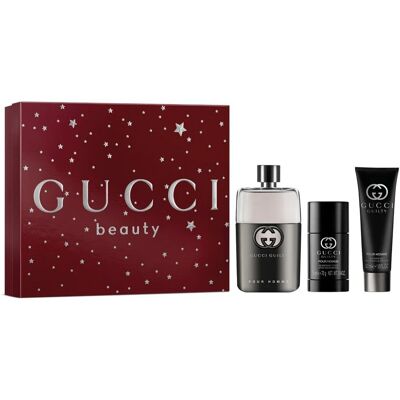 Gucci Guilty Pour Homme zestaw woda toaletowa spray 90ml + żel pod prysznic 50ml + dezodorant sztyft 75ml Gucci Guilty Pour Homme zestaw woda toaletowa spray 90ml + żel pod prysznic 50ml + dezodorant sztyft 75ml