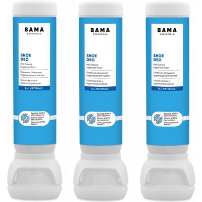 Odświeżacz, dezodorant do butów Bama Shoe Deo - Zestaw 3 x 100 ml Odświeżacz, dezodorant do butów Bama Shoe Deo - Zestaw 3 x 100 ml