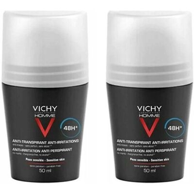 Vichy Mężczyźni Antyperspirant Dezodorant Roll-On 48H 2x50ml Vichy Mężczyźni Antyperspirant Dezodorant Roll-On 48H 2x50ml