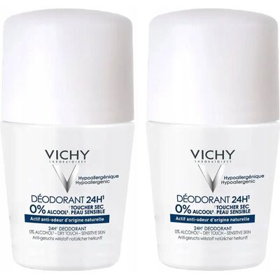 Vichy Deodorant 24H Suchy Dotyk Koźnywrażliwa Skóra 2x50ml Vichy Deodorant 24H Suchy Dotyk Koźnywrażliwa Skóra 2x50ml