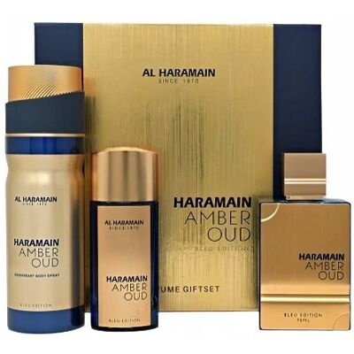 Zestaw Al Haramain Amber Oud Bleu Edition Edp 75 ml + Edp 30ml + Deodorant Body Spray 200ml Zestaw Al Haramain Amber Oud Bleu Edition Edp 75 ml + Edp 30ml + Deodorant Body Spray 200ml
