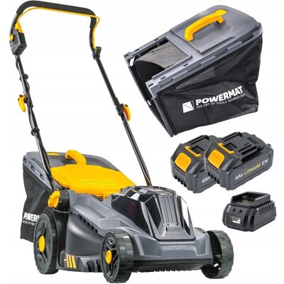 Powermat KOSIARKA AKUMULATOROWA 20V 4AH ŁADOWARKA 2X BATERIA MOCNA DUŻY KOSZ 42L Powermat KOSIARKA AKUMULATOROWA 20V 4AH ŁADOWARKA 2X BATERIA MOCNA DUŻY KOSZ 42L