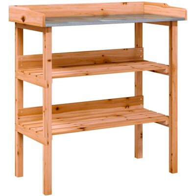 VMP Stolik Ogrodniczy Z Półkami, Brązowy, 78x38x82,5 Cm, Jodłowy VMP Stolik Ogrodniczy Z Półkami, Brązowy, 78x38x82,5 Cm, Jodłowy