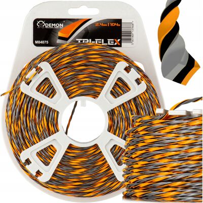 Demon Żyłka Kosy Podkaszarki Kosiarki Ultra Twist 2,4mm 104m Tri-Flex Pro Carbon Demon Żyłka Kosy Podkaszarki Kosiarki Ultra Twist 2,4mm 104m Tri-Flex Pro Carbon