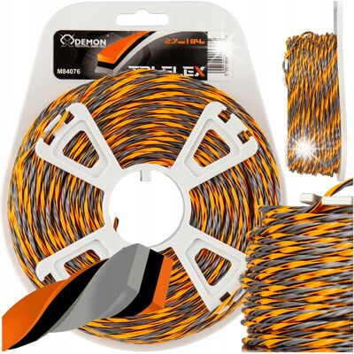 Demon Żyłka Kosy Podkaszarki Kosiarki Ultra Twist 2,7mm 84m Tri-Flex Pro Carbon Demon Żyłka Kosy Podkaszarki Kosiarki Ultra Twist 2,7mm 84m Tri-Flex Pro Carbon