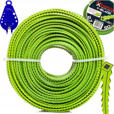 Żyłka Zębata Tnąca Do Kosy Spalinowej Podkaszarki Demon V-Blade 2.7mm 50m Żyłka Zębata Tnąca Do Kosy Spalinowej Podkaszarki Demon V-Blade 2.7mm 50m