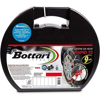 Bottari Rapid T2 łańcuchy śniegowe - Łatwa instalacja, testowane TÜV, kompatybilne z ABS/ESP Bottari Rapid T2 łańcuchy śniegowe - Łatwa instalacja, testowane TÜV, kompatybilne z ABS/ESP