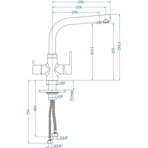 ALVEUS AQUA bateria kuchenna chrom ALVEUS AQUA bateria kuchenna chrom