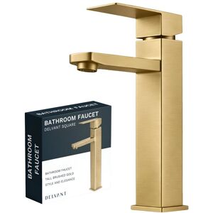 Bateria umywalkowa łazienkowa nablatowa DELVANT SQUARE wysoka złota Bateria umywalkowa łazienkowa nablatowa DELVANT SQUARE wysoka złota
