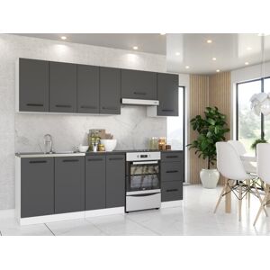 Blanco ® Meble Kuchenne Zestaw Mebli Kuchennych Kuchnia Mango 2,4M Biały/Szary Mat Aneks Regał Szafka Blat Blanco ® Meble Kuchenne Zestaw Mebli Kuchennych Kuchnia Mango 2,4M Biały/Szary Mat Aneks Regał Szafka Blat