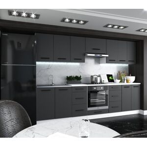 Blanco ® Meble kuchenne Zestaw mebli kuchennych Kuchnia ROYAL 2,8m BIAŁY/SZARY MAT REGAŁ SZAFKA BLAT Blanco ® Meble kuchenne Zestaw mebli kuchennych Kuchnia ROYAL 2,8m BIAŁY/SZARY MAT REGAŁ SZAFKA BLAT