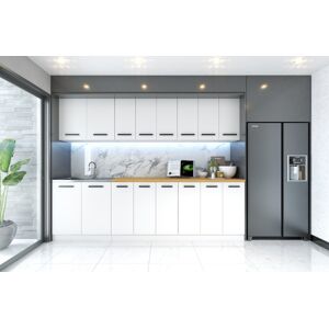Blanco ® Zestaw Mebli Kuchennych Meble Kuchenne Kuchnia Verdi 2,6M Biały Regał Aneks Szafka Blanco ® Zestaw Mebli Kuchennych Meble Kuchenne Kuchnia Verdi 2,6M Biały Regał Aneks Szafka