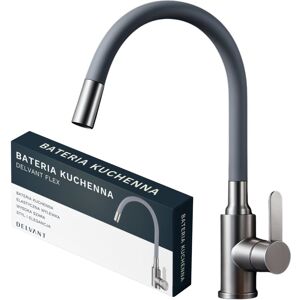 DELVANT FLEX Bateria kuchenna z elastyczną wylewką stojąca szara chrom DELVANT FLEX Bateria kuchenna z elastyczną wylewką stojąca szara chrom