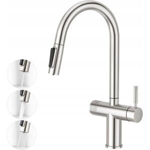 Inny producent Faustina 3-Drożna Armatura Kuchenna Z Wyciąganą Wylewką, 2 W 1, K996 Inny producent Faustina 3-Drożna Armatura Kuchenna Z Wyciąganą Wylewką, 2 W 1, K996