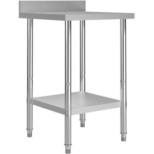 VMP Kuchenny stół roboczy z listwą, 60x60x93 cm, stal nierdzewna VMP Kuchenny stół roboczy z listwą, 60x60x93 cm, stal nierdzewna