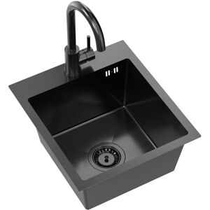 Inny producent LEO 10 S zlewozmywak stalowy odcienie czerni (40x45x20) z syfonem 1-komorowy z baterią Ganges Inny producent LEO 10 S zlewozmywak stalowy odcienie czerni (40x45x20) z syfonem 1-komorowy z baterią Ganges