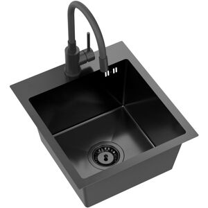 Inny producent LEO 10 S zlewozmywak stalowy odcienie czerni (40x45x20) z syfonem 1-komorowy z baterią Missouri Inny producent LEO 10 S zlewozmywak stalowy odcienie czerni (40x45x20) z syfonem 1-komorowy z baterią Missouri