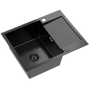 Inny producent LEO 16 zlewozmywak stalowy odcienie czerni (60x48x20) z syfonem 1-komorowy Inny producent LEO 16 zlewozmywak stalowy odcienie czerni (60x48x20) z syfonem 1-komorowy