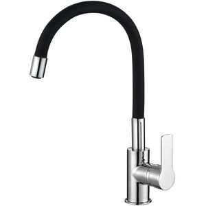 Aqualine LORE bateria kuchenna z elastyczną wylewką, czarny/chrom Aqualine LORE bateria kuchenna z elastyczną wylewką, czarny/chrom