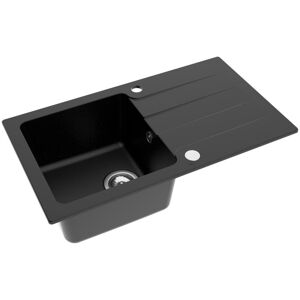 Axis MODERNO ZLEWOZMYWAK GRANITOWY JEDNOKOMOROWY 76x43 CASCATORE W KOLOR DEEP BLACK GŁĘBOKI CZARNY W ZESTAWIE Z SYFONEM Axis MODERNO ZLEWOZMYWAK GRANITOWY JEDNOKOMOROWY 76x43 CASCATORE W KOLOR DEEP BLACK GŁĘBOKI CZARNY W ZESTAWIE Z SYFONEM