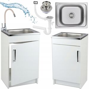 Deftrans / Defra Szafka Kuchenna Biała + Zlewozmywak 50 x 40 + Bateria Beż Elastyczna Syfon Deftrans / Defra Szafka Kuchenna Biała + Zlewozmywak 50 x 40 + Bateria Beż Elastyczna Syfon