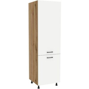 Szafka kuchenna do zabudowy lodówki VERSO 60x207-212 cm dąb evoke/biały mat - emka meble Szafka kuchenna do zabudowy lodówki VERSO 60x207-212 cm dąb evoke/biały mat - emka meble