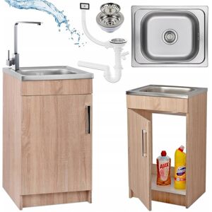 Deftrans / Defra Szafka Kuchenna Sonoma + Zlewozmywak 50 x 40 + Bateria Kwadratowa + Syfon Deftrans / Defra Szafka Kuchenna Sonoma + Zlewozmywak 50 x 40 + Bateria Kwadratowa + Syfon