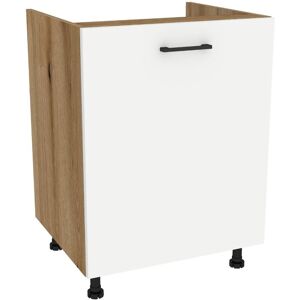 Szafka kuchenna zlewozmywakowa VERSO 60 cm dąb evoke/biały mat - emka meble Szafka kuchenna zlewozmywakowa VERSO 60 cm dąb evoke/biały mat - emka meble
