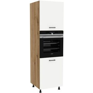 Szafka kuchenne wysoka do zabudowy piekarnika VERSO 60x207-212 cm dąb evoke/biały mat - emka meble Szafka kuchenne wysoka do zabudowy piekarnika VERSO 60x207-212 cm dąb evoke/biały mat - emka meble