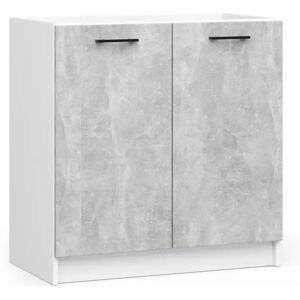Szafka pod zlewozmywak, KLARA, 80x46x82 cm, 80x46x82 cm, biel, beton, mat TYLETEGOTU Szafka pod zlewozmywak, KLARA, 80x46x82 cm, 80x46x82 cm, biel, beton, mat TYLETEGOTU