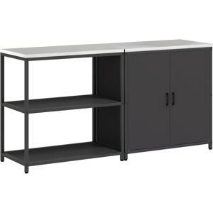 vidaXL Zestaw do przechowywania w kuchni 2 pcs Czarny 180 x 50 x 92 cm vidaXL Zestaw do przechowywania w kuchni 2 pcs Czarny 180 x 50 x 92 cm