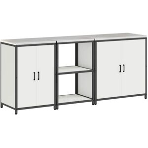 vidaXL Zestaw do przechowywania w kuchni 3 pcs Biały 210 x 50 x 92 cm vidaXL Zestaw do przechowywania w kuchni 3 pcs Biały 210 x 50 x 92 cm