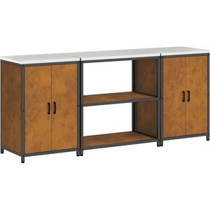 vidaXL Zestaw do przechowywania w kuchni 3 pcs Rdzawy 210 x 50 x 92 cm vidaXL Zestaw do przechowywania w kuchni 3 pcs Rdzawy 210 x 50 x 92 cm