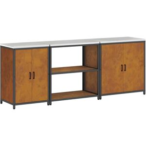 vidaXL Zestaw do przechowywania w kuchni 3 pcs Rdzawy 240 x 50 x 92 cm vidaXL Zestaw do przechowywania w kuchni 3 pcs Rdzawy 240 x 50 x 92 cm