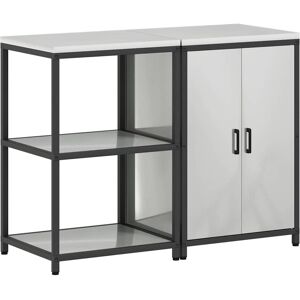 vidaXL Zestaw do przechowywania w kuchni z półką 2 pcs Srebrny vidaXL Zestaw do przechowywania w kuchni z półką 2 pcs Srebrny