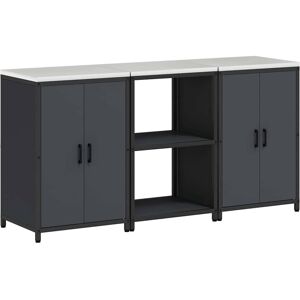 vidaXL Zestaw do przechowywania w kuchni z półką 3 pcs Antracytowy vidaXL Zestaw do przechowywania w kuchni z półką 3 pcs Antracytowy
