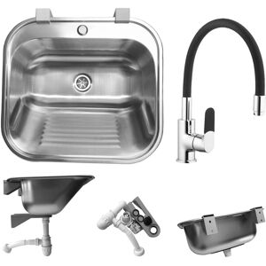 AQUA HEATING X-HOME KOMORA ZLEW GOSPODARCZY STAL NIERDZEWNA SATYNOWA MATOWA SZCZOTKOWANA 55 x 50 x 21cm Z OTWOREM Z PÓŁKĄ + BATERIA FLEX CZARNA AQUA HEATING X-HOME KOMORA ZLEW GOSPODARCZY STAL NIERDZEWNA SATYNOWA MATOWA SZCZOTKOWANA 55 x 50 x 21cm Z OTWOREM Z PÓŁKĄ + BATERIA FLEX CZARNA