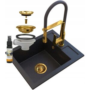 Granitan Zlew Granitowy Golden Best Syfon Bateria Złota Granitan Zlew Granitowy Golden Best Syfon Bateria Złota