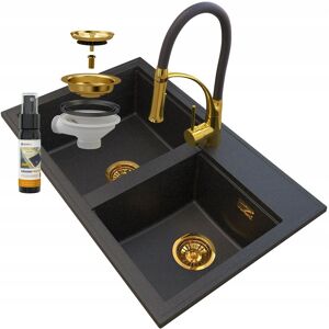 Granitan Zlew Granitowy Golden Hektor Syfon Bateria Złota Granitan Zlew Granitowy Golden Hektor Syfon Bateria Złota