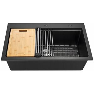 ZLEW KUCHENNY GRANITOWY VEVOR 84X56X25 CM NABLATOWY CZARNY PREMIUM ZLEW KUCHENNY GRANITOWY VEVOR 84X56X25 CM NABLATOWY CZARNY PREMIUM