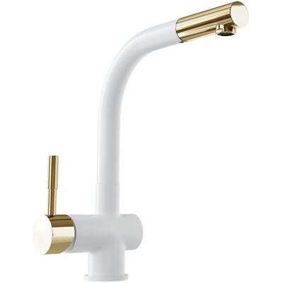 Bateria kuchenna GLOBALO Lobio White/Light Gold Mat Ring biały Bateria kuchenna GLOBALO Lobio White/Light Gold Mat Ring biały