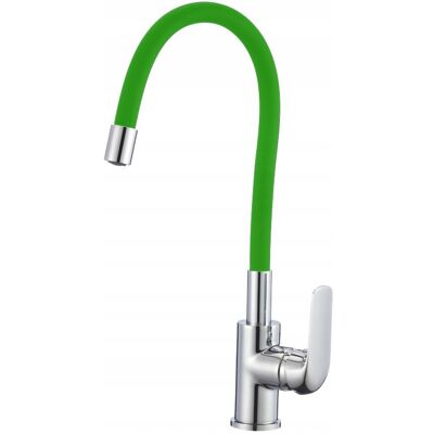 Hydroland Bateria kuchenna stojąca Emma Flex chrom z zieloną wylewką Hydroland Bateria kuchenna stojąca Emma Flex chrom z zieloną wylewką
