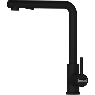 Bateria stalowa Kernau KWT 33.1 PO Matt Black obrotowa wyciągana wylewka Bateria stalowa Kernau KWT 33.1 PO Matt Black obrotowa wyciągana wylewka